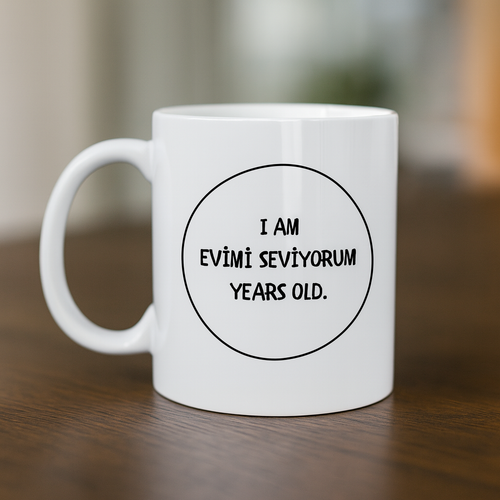 Evimi Seviyorum Yaz�l� Kupa Model 241 Minimal Tasar�m Seramik Kahve Kupas� Ki�iye �zel Mesajl� Bardak