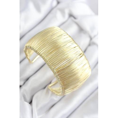 Pirin� Tel Sarma Model Gold Renk Kad�n Bileklilk