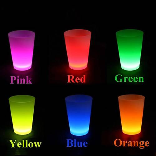 Glow Partisi Bardaklar� 6 Renk 6 Adet 1.5 oz 4.5 x 6.5 cm