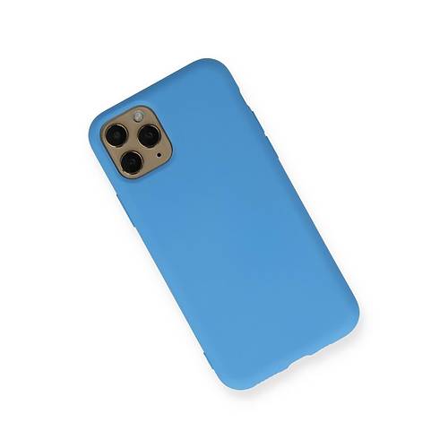 iPhone 11 Pro K�l�f Nano i�i Kadife Silikon - Mavi