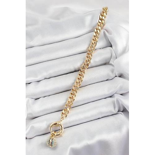 Pirin� Nazar Model Zirkon Ta�l� Gold Renk V�P Seri Kad�n Bileklik