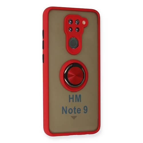 Redmi Note 9 K�l�f Montreal Y�z�kl� Silikon Kapak - K�rm�z�