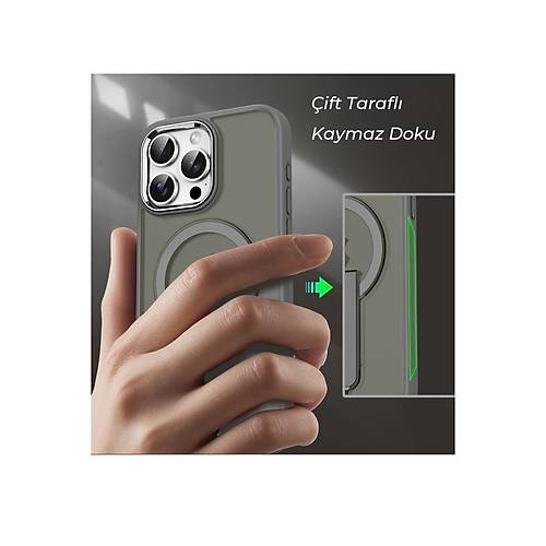 iPhone 15 Pro Tork Magsafe Standl� Kapak - Lila