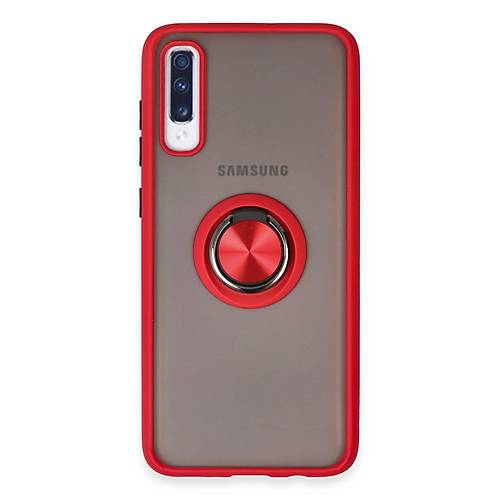 Galaxy A70 K�l�f Montreal Y�z�kl� Silikon Kapak - K�rm�z�