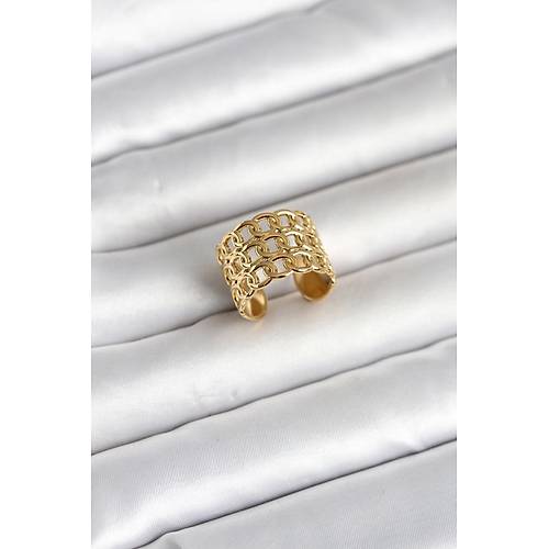 316L �elik Gold Renk Zincir Model Kad�n Y�z�k