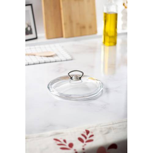20 Cm Tencere & Tava & Sahan i�in Metal Kulplu Cam Kapak (T�M TENCERELERE UYUMLUDUR)