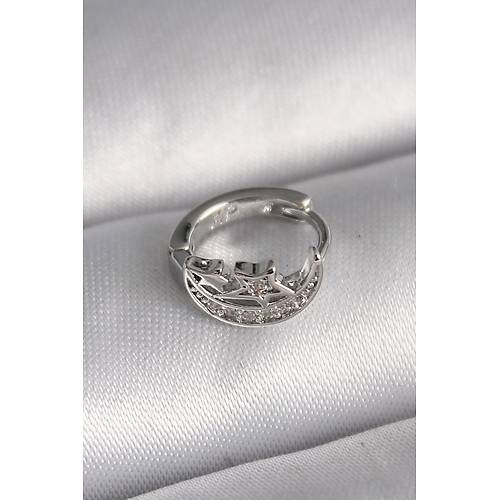 316L �elik G�m�� Renk Zirkon Ta�l� Ay Y�ld�z Model Tragus Piercing