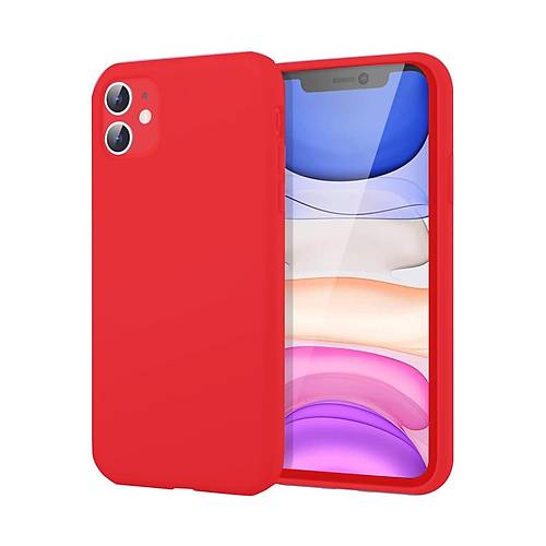 iPhone 11 K�l�f First Silikon - K�rm�z�