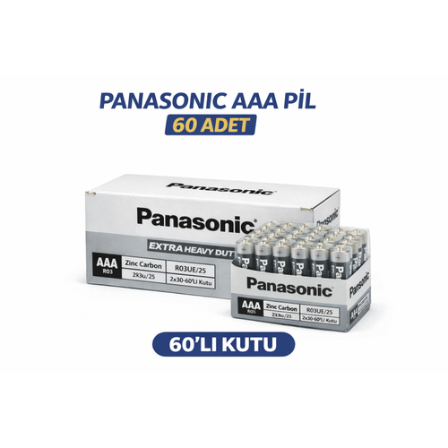 pana AAA R03 �nce Pil Zinc Carbon Extra Heavy Duty 2�li 30 Paket