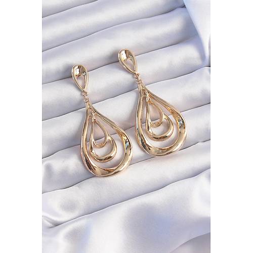 Pirin� Gold Renk K�vr�ml� Damla G�r�n�m Sallant�l� K�pe