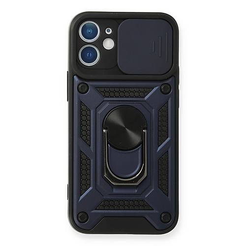 iPhone 12 Mini K�l�f Pars Lens Y�z�kl� Silikon - Lacivert
