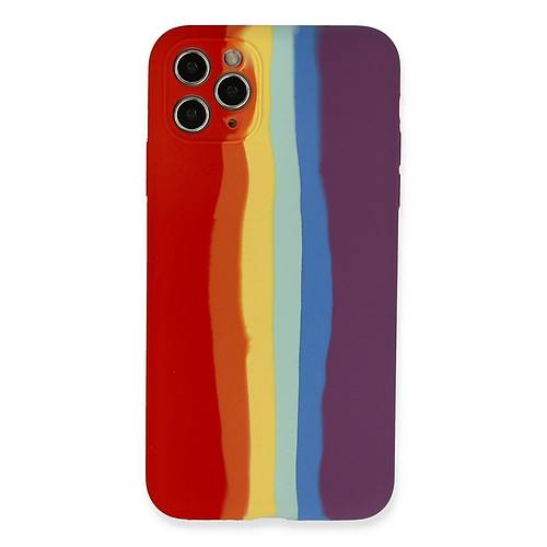 iPhone 11 Pro K�l�f Ebruli Lansman Silikon - K�rm�z�-Mor