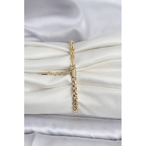 14K Gold Renk Kaplama Zincir Model Kad�n CM Bileklik