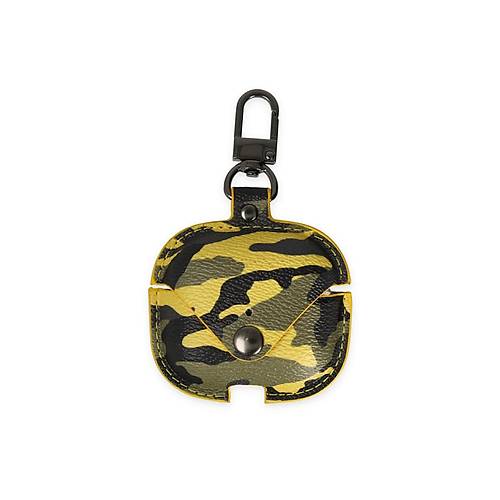 Airpods 3 (3.nesil) �anta Kamuflaj Deri K�l�f - Sar�