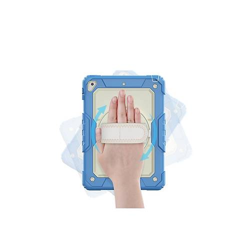 iPad 5 Air 9.7 K�l�f Strap New Tablet Kapak - Mavi