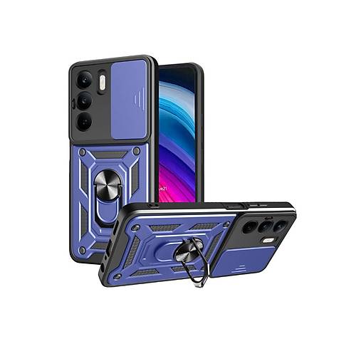 Realme C75 4G K�l�f Pars Lens Y�z�kl� Silikon - Lacivert