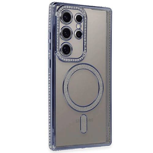 Galaxy S24 Ultra K�l�f Joke Simli Magneticsafe K�l�f - Mavi