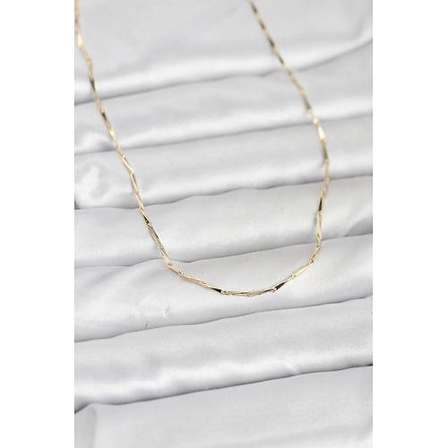 CM 14K Gold Renk �ubuk Kesme Zincir Model 60 cm Kad�n Kolye