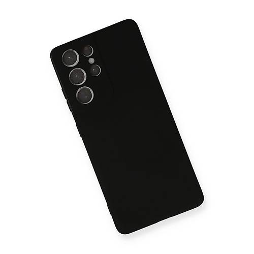 Galaxy S21 Ultra K�l�f Nano i�i Kadife Silikon - Siyah