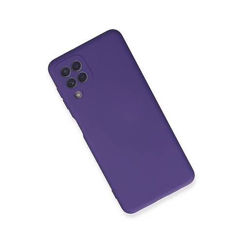Galaxy A22 K�l�f Nano i�i Kadife Silikon - Mor
