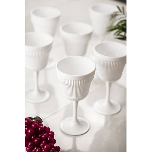 Akrilik Beyaz Tekli Kadeh & Su Me�rubat Kahve Yan� Barda�� 300 ml ( Cam De�ildir )