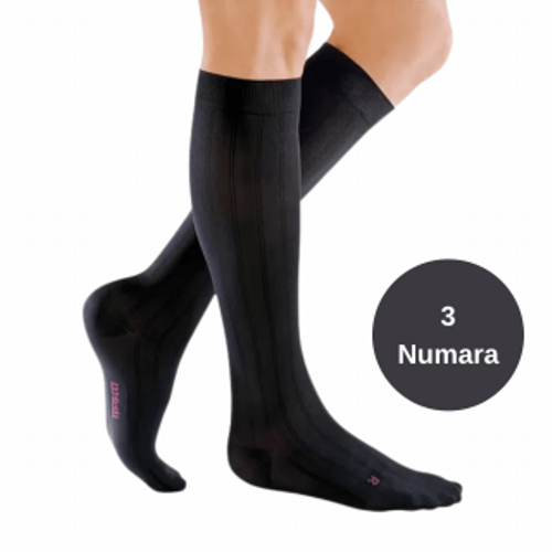 Mediven For Men Dizalt� Varis �orab� - CCL2 - Burnu Kapal� - Siyah - 3 Numara - K�sa (Petite)