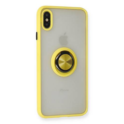 iPhone X K�l�f Montreal Y�z�kl� Silikon Kapak - Sar�