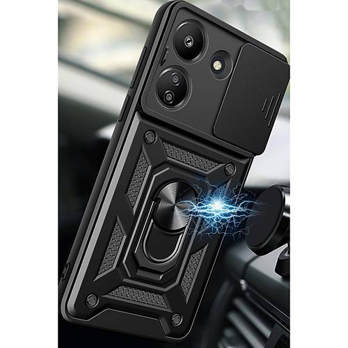 Redmi 13C K�l�f Pars Lens Y�z�kl� Silikon - Ye�il