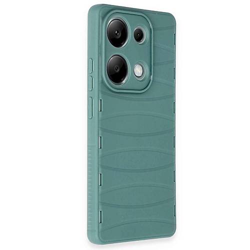 Redmi Note 13 Pro 4G K�l�f Bibercas Silikon Kapak - Koyu Ye�il