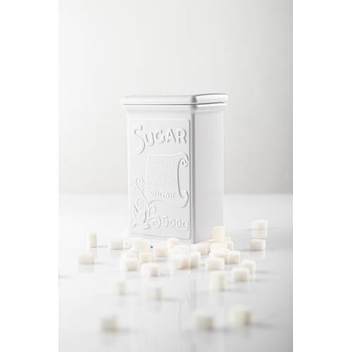 Akrilik Beyaz �eker Kahve �ay Kavanozu 500 Ml (Vakum Kapak )