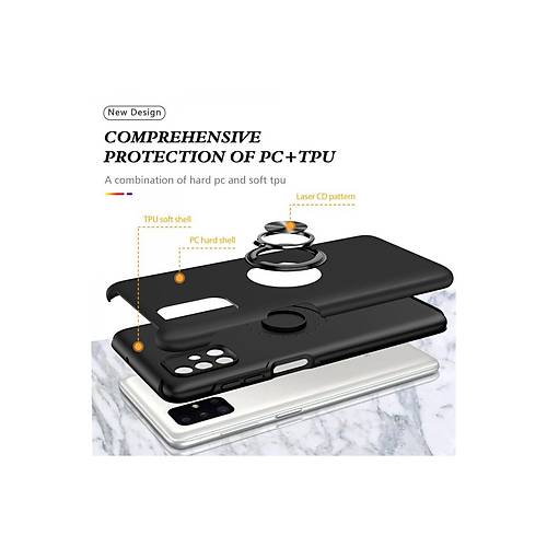Galaxy M51 K�l�f Elit Y�z�kl� Kapak - Siyah