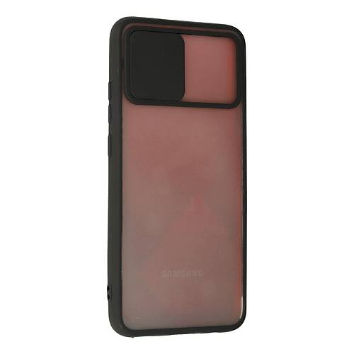 Galaxy A02S K�l�f Palm Buzlu Kamera S�rg�l� Silikon - Siyah