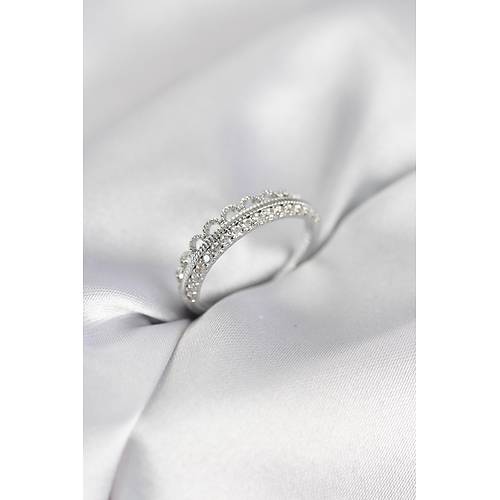 Motif Desenli G�m�� Renk Zirkon Ta�l� Kad�n Y�z�k