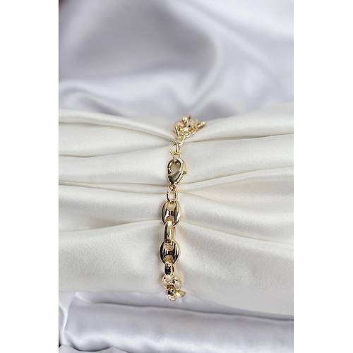 14K Gold Renk Kaplama Kahve �ekirde�i Model CM Kad�n Bileklik