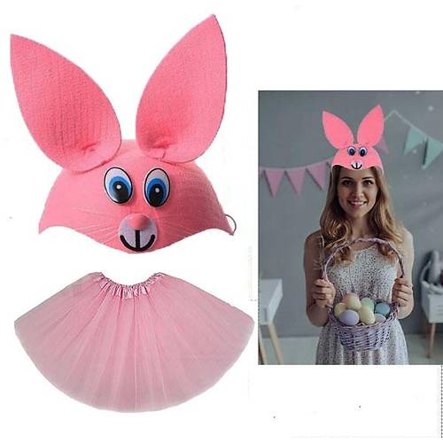 Tav�an Kost�m� Pembe - 23 Nisan Tav�an �apka ve T�t� Etek Seti 2 Par�a