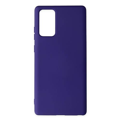Galaxy Note 20 K�l�f Nano i�i Kadife Silikon - Mor
