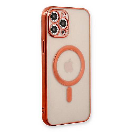 iPhone 12 Pro K�l�f Magneticsafe Lazer Silikon - K�rm�z�