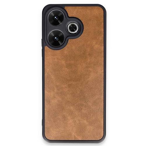 Redmi 13 4G K�l�f Aras Deri Kapak - Taba