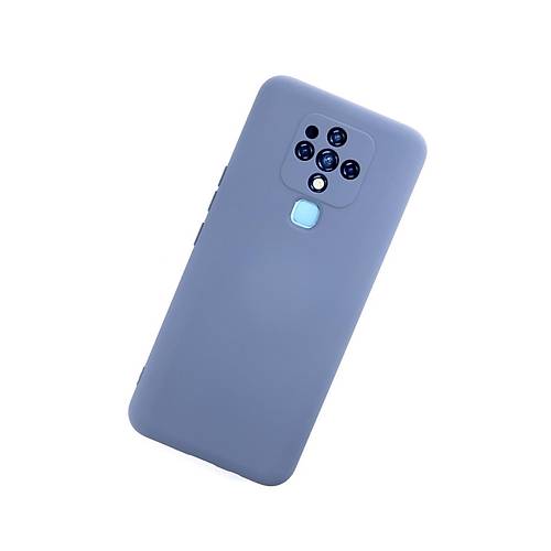 Camon 16 K�l�f Nano i�i Kadife Silikon - Gri