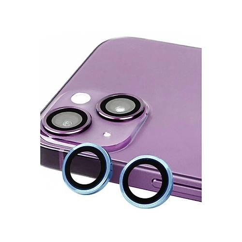 iPhone 14 Plus Raze Metal Kamera Lens - Mavi