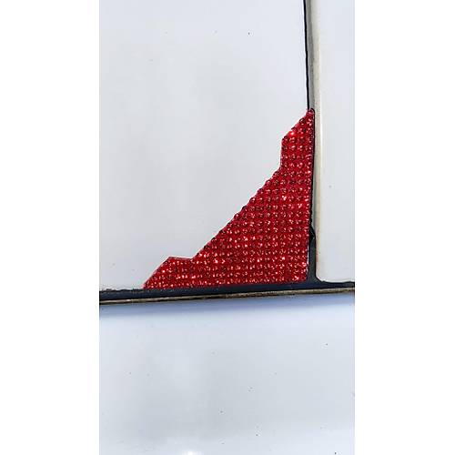 Kristal Ta�l� Araba Kap� K��e Koruyucu 2'li K�rm�z�