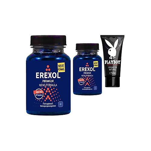 Erexol 2 Adet Erkeklere Destek L-argininli L-citrullineli inko Extreli 30 lu  + Kayganla�ma Jel