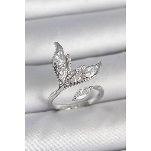 Pirin� G�m�� Renk Zirkon Ta�l� Bal�k Kuyru�u Model Ayarlanabilir Kad�n Y�z�k