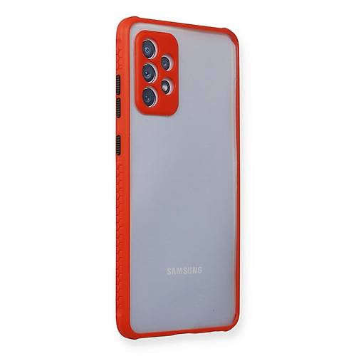 Galaxy A72 K�l�f Miami �effaf Silikon - K�rm�z�