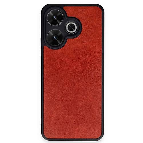 Redmi 13 4G K�l�f Aras Deri Kapak - K�rm�z�