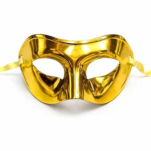 Metalize Parlak Parti Maskesi Alt�n Gold Renk 16x7 cm