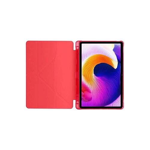 Redmi Pad SE K�l�f Kalemlikli Mars Tablet K�l�f� - K�rm�z�