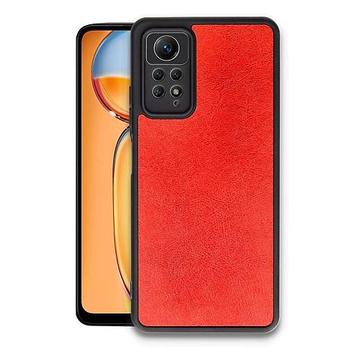 Redmi Note 12 Pro 4G K�l�f Aras Deri Kapak - K�rm�z�