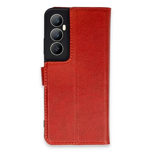 Realme C65 K�l�f Trend S Plus Kapakl� K�l�f - K�rm�z�