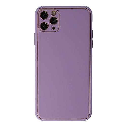 iPhone 11 Pro Max K�l�f Coco Deri Silikon Kapak - Lila